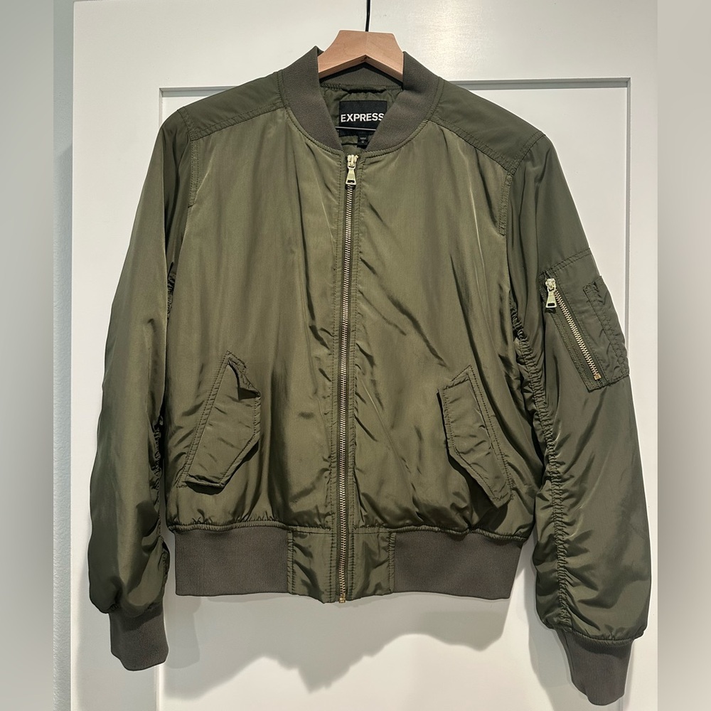 Express Green Bomber Jacket